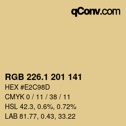 カラーコード: RGB 226.1 201 141 | qconv.com