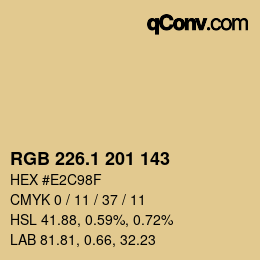 Color code: RGB 226.1 201 143 | qconv.com