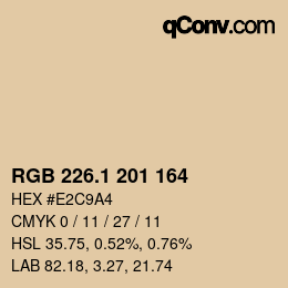 カラーコード: RGB 226.1 201 164 | qconv.com