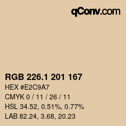 Color code: RGB 226.1 201 167 | qconv.com