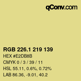 カラーコード: RGB 226.1 219 139 | qconv.com