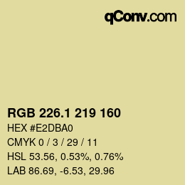 カラーコード: RGB 226.1 219 160 | qconv.com