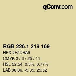 カラーコード: RGB 226.1 219 169 | qconv.com