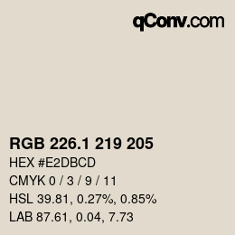 カラーコード: RGB 226.1 219 205 | qconv.com