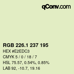 カラーコード: RGB 226.1 237 195 | qconv.com