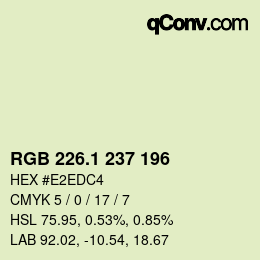 カラーコード: RGB 226.1 237 196 | qconv.com
