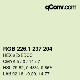 カラーコード: RGB 226.1 237 204 | qconv.com