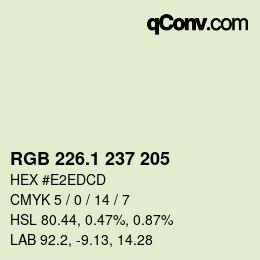 Color code: RGB 226.1 237 205 | qconv.com