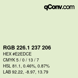 カラーコード: RGB 226.1 237 206 | qconv.com