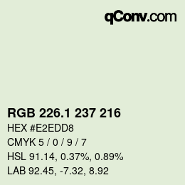 Color code: RGB 226.1 237 216 | qconv.com