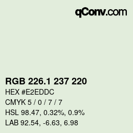 Color code: RGB 226.1 237 220 | qconv.com