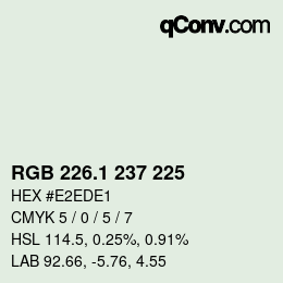 Color code: RGB 226.1 237 225 | qconv.com