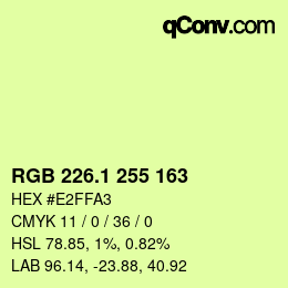 カラーコード: RGB 226.1 255 163 | qconv.com