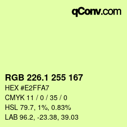 カラーコード: RGB 226.1 255 167 | qconv.com