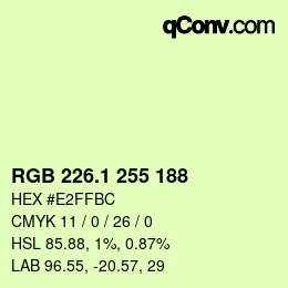 カラーコード: RGB 226.1 255 188 | qconv.com