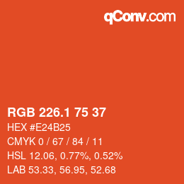 カラーコード: RGB 226.1 75 37 | qconv.com