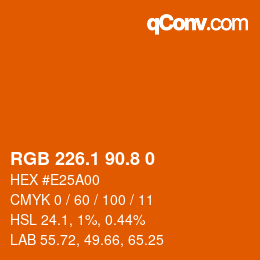 Farbcode: RGB 226.1 90.8 0 | qconv.com