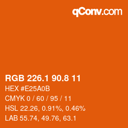 カラーコード: RGB 226.1 90.8 11 | qconv.com