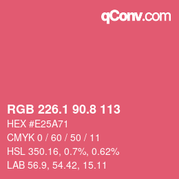 カラーコード: RGB 226.1 90.8 113 | qconv.com