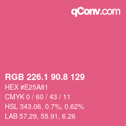 カラーコード: RGB 226.1 90.8 129 | qconv.com