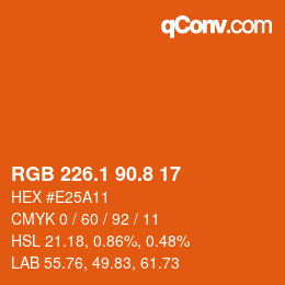 Farbcode: RGB 226.1 90.8 17 | qconv.com