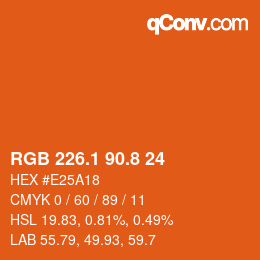 カラーコード: RGB 226.1 90.8 24 | qconv.com