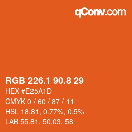 カラーコード: RGB 226.1 90.8 29 | qconv.com