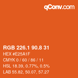Color code: RGB 226.1 90.8 31 | qconv.com
