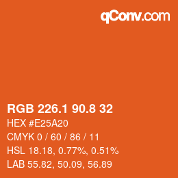Farbcode: RGB 226.1 90.8 32 | qconv.com