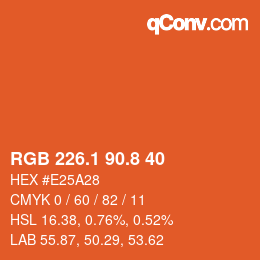 Color code: RGB 226.1 90.8 40 | qconv.com