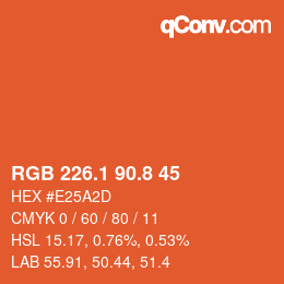 Color code: RGB 226.1 90.8 45 | qconv.com