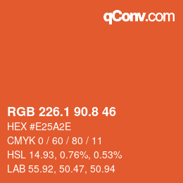 Color code: RGB 226.1 90.8 46 | qconv.com