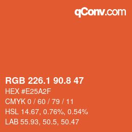 Color code: RGB 226.1 90.8 47 | qconv.com
