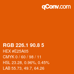 Color code: RGB 226.1 90.8 5 | qconv.com