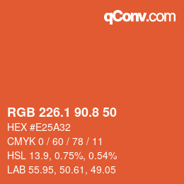 Color code: RGB 226.1 90.8 50 | qconv.com