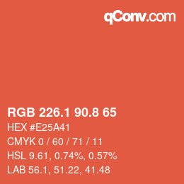Color code: RGB 226.1 90.8 65 | qconv.com