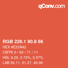 Color code: RGB 226.1 90.8 66 | qconv.com
