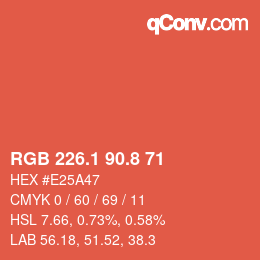 Color code: RGB 226.1 90.8 71 | qconv.com