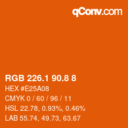 Color code: RGB 226.1 90.8 8 | qconv.com