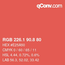 Color code: RGB 226.1 90.8 80 | qconv.com