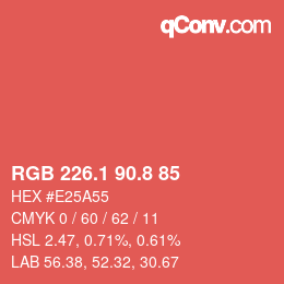 Color code: RGB 226.1 90.8 85 | qconv.com