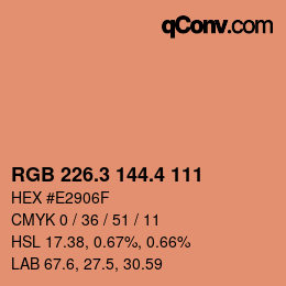 カラーコード: RGB 226.3 144.4 111 | qconv.com