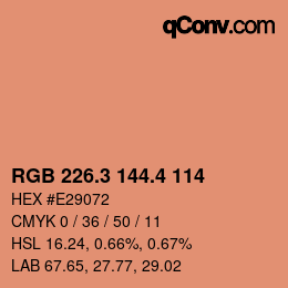 カラーコード: RGB 226.3 144.4 114 | qconv.com