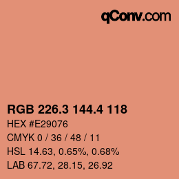 カラーコード: RGB 226.3 144.4 118 | qconv.com