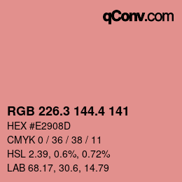 カラーコード: RGB 226.3 144.4 141 | qconv.com