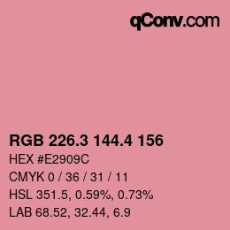 カラーコード: RGB 226.3 144.4 156 | qconv.com