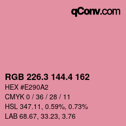 カラーコード: RGB 226.3 144.4 162 | qconv.com