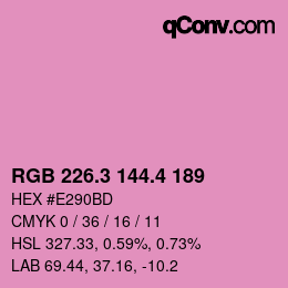 カラーコード: RGB 226.3 144.4 189 | qconv.com