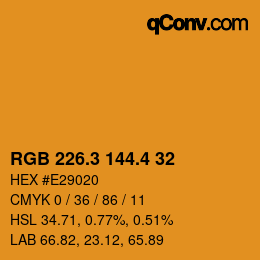 カラーコード: RGB 226.3 144.4 32 | qconv.com