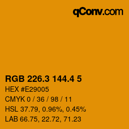 カラーコード: RGB 226.3 144.4 5 | qconv.com